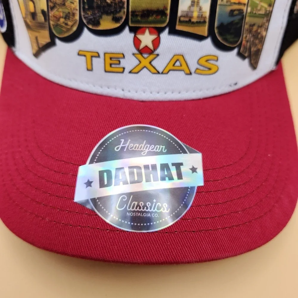 Houston Texas Hat Cap Snap‎ Back One Size Red White Black Trucker Greetings Mens
